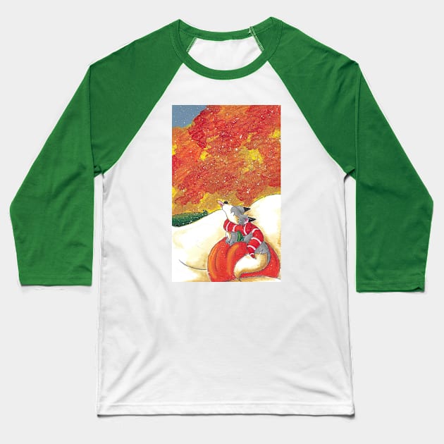 Fall Flurry Baseball T-Shirt by KristenOKeefeArt